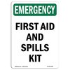 Signmission Safety Sign, OSHA EMERGENCY, 24" Height, Aluminum, First Aid And Spills Kit, Portrait OS-EM-A-1824-V-10480